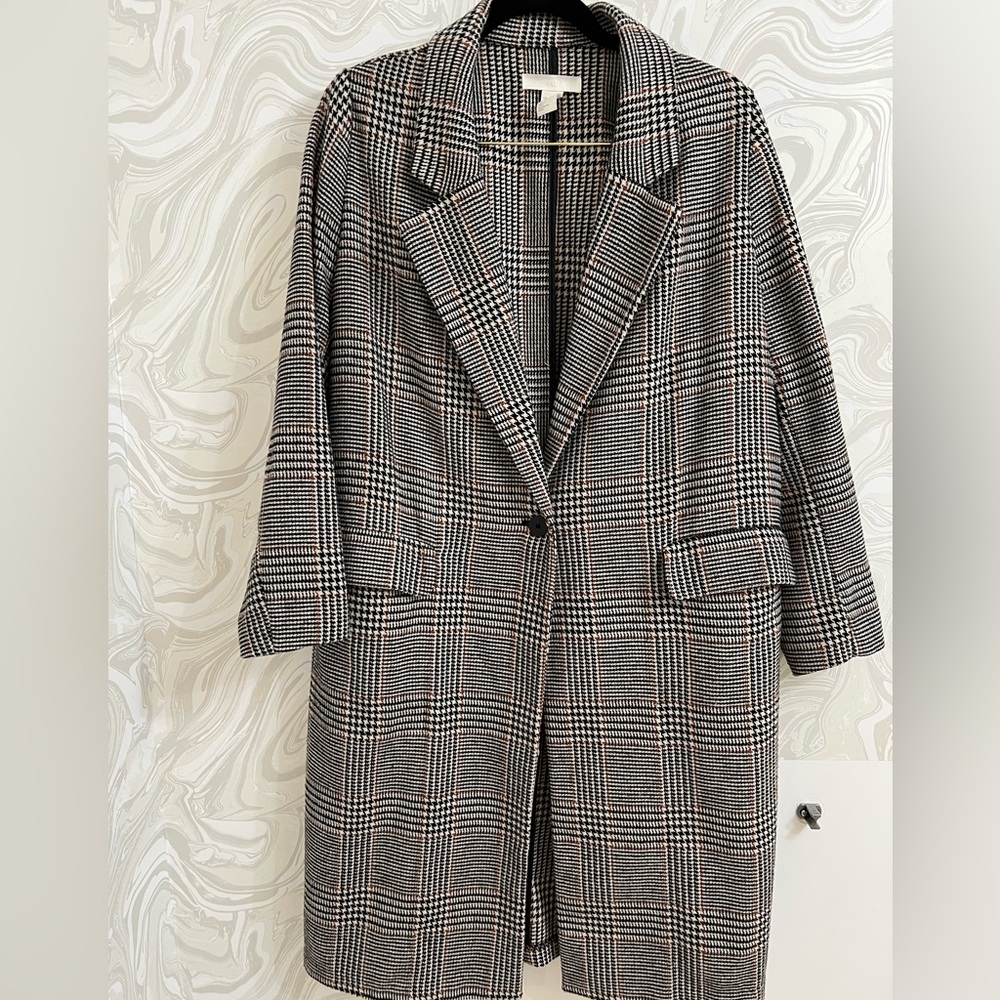 H&M long tweed overcoat size 12